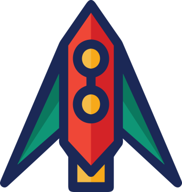 Modern Tasarım, Web, Uygulama ve Dijital İllüstrasyon için Roket Simgesi PNG Biçimi