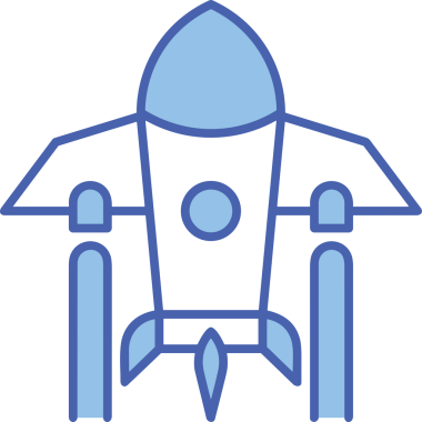 Modern Tasarım, Web, Uygulama ve Dijital İllüstrasyon için Roket Simgesi PNG Biçimi