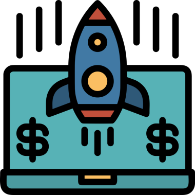 Modern Tasarım, Web, Uygulama ve Dijital İllüstrasyon için Roket Simgesi PNG Biçimi