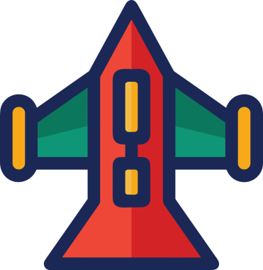 Modern Tasarım, Web, Uygulama ve Dijital İllüstrasyon için Roket Simgesi PNG Biçimi