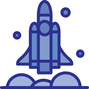 Modern Tasarım, Web, Uygulama ve Dijital İllüstrasyon için Roket Simgesi PNG Biçimi