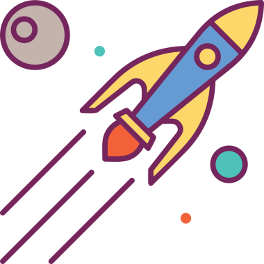 Modern Tasarım, Web, Uygulama ve Dijital İllüstrasyon için Roket Simgesi PNG Biçimi