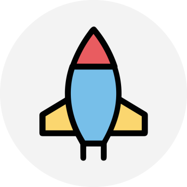 Modern Tasarım, Web, Uygulama ve Dijital İllüstrasyon için Roket Simgesi PNG Biçimi