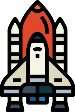 Modern Tasarım, Web, Uygulama ve Dijital İllüstrasyon için Roket Simgesi PNG Biçimi