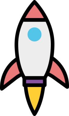 Modern Tasarım, Web, Uygulama ve Dijital İllüstrasyon için Roket Simgesi PNG Biçimi