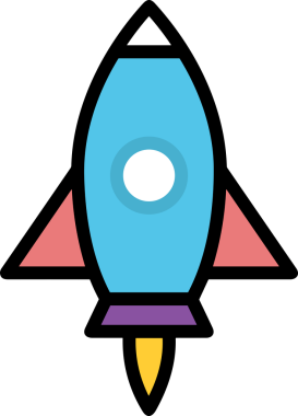 Modern Tasarım, Web, Uygulama ve Dijital İllüstrasyon için Roket Simgesi PNG Biçimi