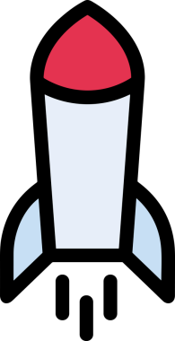 Modern Tasarım, Web, Uygulama ve Dijital İllüstrasyon için Roket Simgesi PNG Biçimi