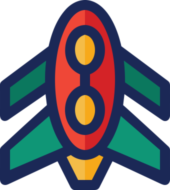 Modern Tasarım, Web, Uygulama ve Dijital İllüstrasyon için Roket Simgesi PNG Biçimi