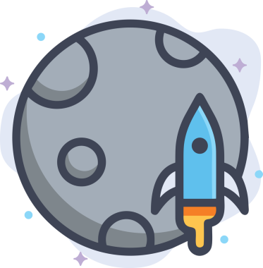 Modern Tasarım, Web, Uygulama ve Dijital İllüstrasyon için Roket Simgesi PNG Biçimi