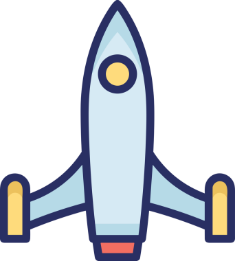 Modern Tasarım, Web, Uygulama ve Dijital İllüstrasyon için Roket Simgesi PNG Biçimi