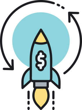 Modern Tasarım, Web, Uygulama ve Dijital İllüstrasyon için Roket Simgesi PNG Biçimi