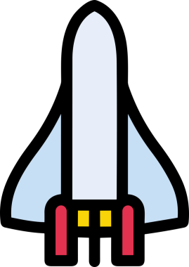 Modern Tasarım, Web, Uygulama ve Dijital İllüstrasyon için Roket Simgesi PNG Biçimi