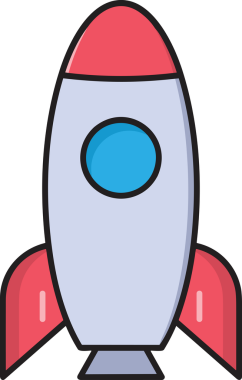Modern Tasarım, Web, Uygulama ve Dijital İllüstrasyon için Roket Simgesi PNG Biçimi