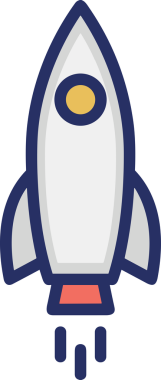 Modern Tasarım, Web, Uygulama ve Dijital İllüstrasyon için Roket Simgesi PNG Biçimi