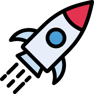 Modern Tasarım, Web, Uygulama ve Dijital İllüstrasyon için Roket Simgesi PNG Biçimi