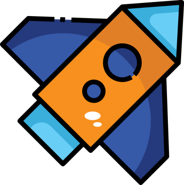 Modern Tasarım, Web, Uygulama ve Dijital İllüstrasyon için Roket Simgesi PNG Biçimi