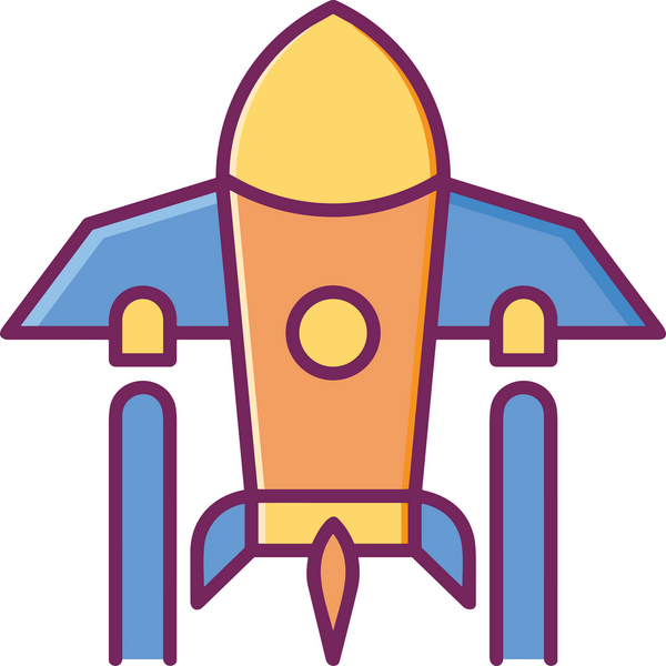 Modern Tasarım, Web, Uygulama ve Dijital İllüstrasyon için Roket Simgesi PNG Biçimi