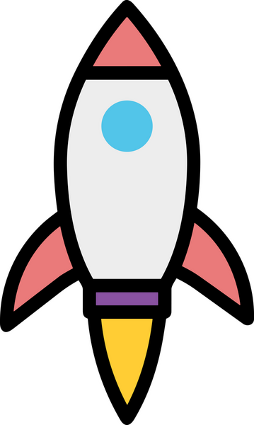 Modern Tasarım, Web, Uygulama ve Dijital İllüstrasyon için Roket Simgesi PNG Biçimi