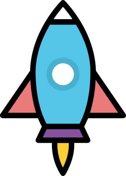 Modern Tasarım, Web, Uygulama ve Dijital İllüstrasyon için Roket Simgesi PNG Biçimi