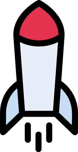 Modern Tasarım, Web, Uygulama ve Dijital İllüstrasyon için Roket Simgesi PNG Biçimi