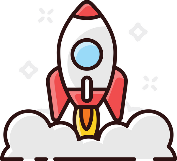 Modern Tasarım, Web, Uygulama ve Dijital İllüstrasyon için Roket Simgesi PNG Biçimi