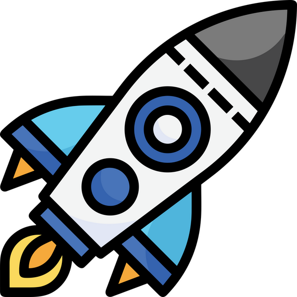 Modern Tasarım, Web, Uygulama ve Dijital İllüstrasyon için Roket Simgesi PNG Biçimi