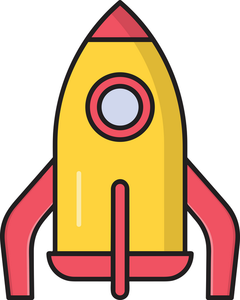 Modern Tasarım, Web, Uygulama ve Dijital İllüstrasyon için Roket Simgesi PNG Biçimi