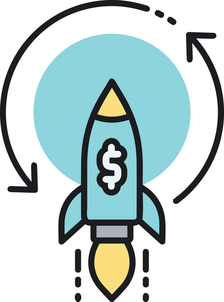 Modern Tasarım, Web, Uygulama ve Dijital İllüstrasyon için Roket Simgesi PNG Biçimi