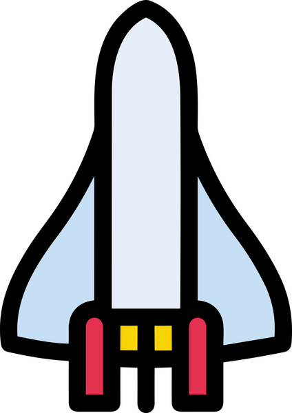 Modern Tasarım, Web, Uygulama ve Dijital İllüstrasyon için Roket Simgesi PNG Biçimi