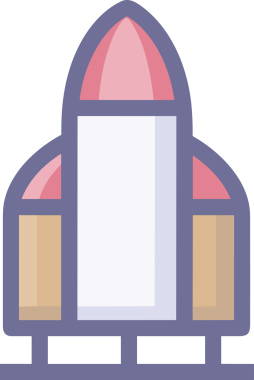 Modern Tasarım, Web, Uygulama ve Dijital İllüstrasyon için Roket Simgesi PNG Biçimi