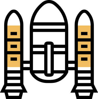 Modern Tasarım, Web, Uygulama ve Dijital İllüstrasyon için Roket Simgesi PNG Biçimi