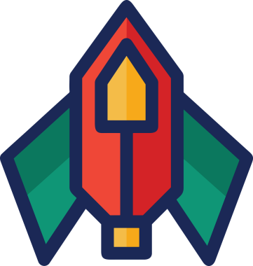 Modern Tasarım, Web, Uygulama ve Dijital İllüstrasyon için Roket Simgesi PNG Biçimi