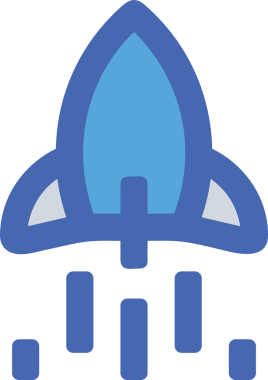 Modern Tasarım, Web, Uygulama ve Dijital İllüstrasyon için Roket Simgesi PNG Biçimi