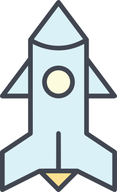 Modern Tasarım, Web, Uygulama ve Dijital İllüstrasyon için Roket Simgesi PNG Biçimi