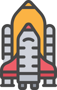 Modern Tasarım, Web, Uygulama ve Dijital İllüstrasyon için Roket Simgesi PNG Biçimi