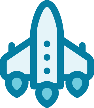 Modern Tasarım, Web, Uygulama ve Dijital İllüstrasyon için Roket Simgesi PNG Biçimi