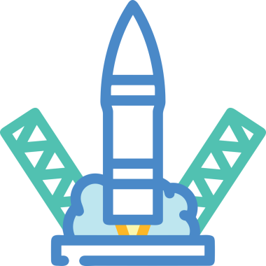 Modern Tasarım, Web, Uygulama ve Dijital İllüstrasyon için Roket Simgesi PNG Biçimi