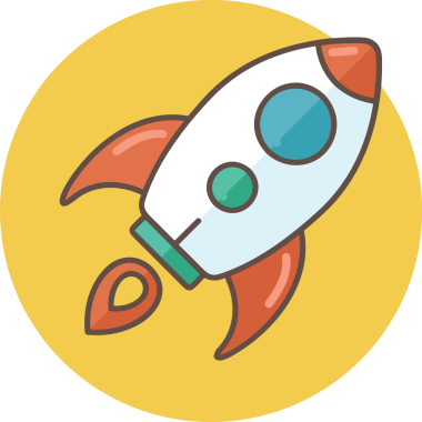 Modern Tasarım, Web, Uygulama ve Dijital İllüstrasyon için Roket Simgesi PNG Biçimi