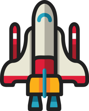 Modern Tasarım, Web, Uygulama ve Dijital İllüstrasyon için Roket Simgesi PNG Biçimi