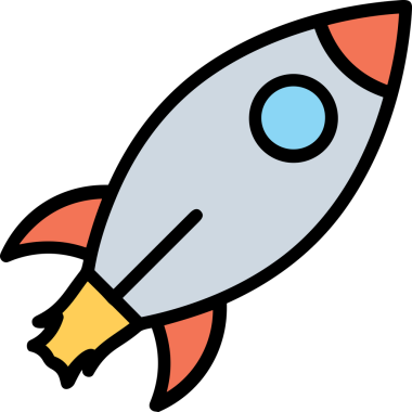 Modern Tasarım, Web, Uygulama ve Dijital İllüstrasyon için Roket Simgesi PNG Biçimi