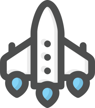 Modern Tasarım, Web, Uygulama ve Dijital İllüstrasyon için Roket Simgesi PNG Biçimi