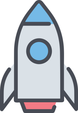Modern Tasarım, Web, Uygulama ve Dijital İllüstrasyon için Roket Simgesi PNG Biçimi