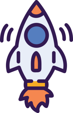 Modern Tasarım, Web, Uygulama ve Dijital İllüstrasyon için Roket Simgesi PNG Biçimi