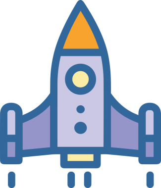 Modern Tasarım, Web, Uygulama ve Dijital İllüstrasyon için Roket Simgesi PNG Biçimi