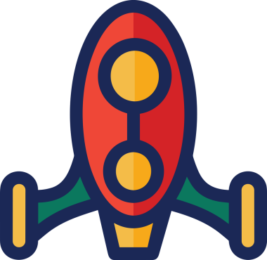Modern Tasarım, Web, Uygulama ve Dijital İllüstrasyon için Roket Simgesi PNG Biçimi