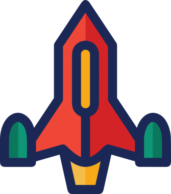 Modern Tasarım, Web, Uygulama ve Dijital İllüstrasyon için Roket Simgesi PNG Biçimi