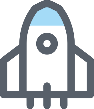 Modern Tasarım, Web, Uygulama ve Dijital İllüstrasyon için Roket Simgesi PNG Biçimi