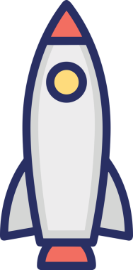 Modern Tasarım, Web, Uygulama ve Dijital İllüstrasyon için Roket Simgesi PNG Biçimi