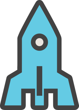 Modern Tasarım, Web, Uygulama ve Dijital İllüstrasyon için Roket Simgesi PNG Biçimi