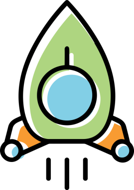 Modern Tasarım, Web, Uygulama ve Dijital İllüstrasyon için Roket Simgesi PNG Biçimi